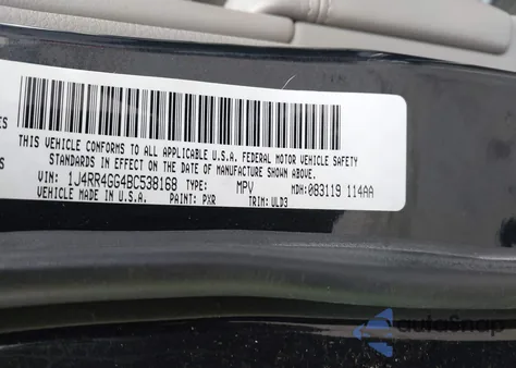 2011 Jeep Grand Cherokee Laredo z USA, uszkodzony, nr VIN 1J4RR4GG4BC538168